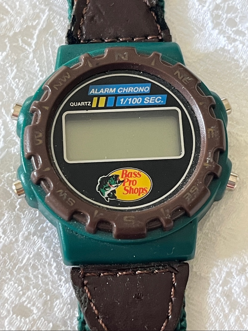 Bass Pro Shops Teal and Brown Digital Sport Watch